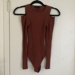 Forever 21 Orange Bodysuit Sweater Size S